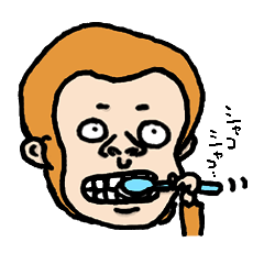 主に顔で訴えるサル。