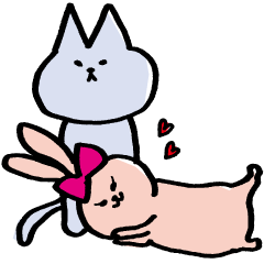 うさぎ女子とねこ男子