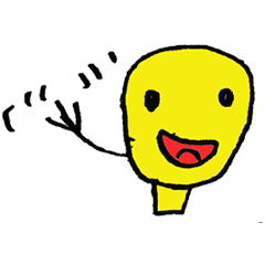 黄色い風船スタンプ