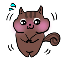 愛くるしいリスのスタンプ