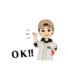 ベースボールシャツ男子のシンプルスタンプ