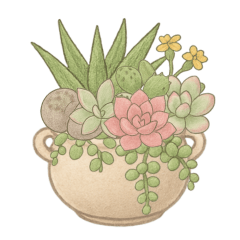 ぷっくり多肉植物のほんわかスタンプ3