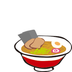 動くラーメンステッカー