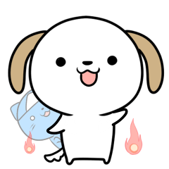 わんこに何かくっついてるスタンプ