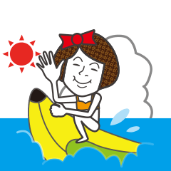 赤いリボンの女子　夏