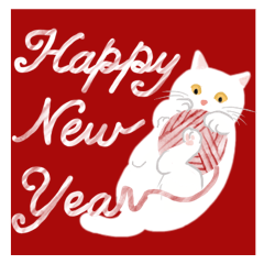 猫の年末年始とクリスマススタンプ（再販）