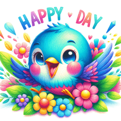 賑やかな小鳥スタンプ