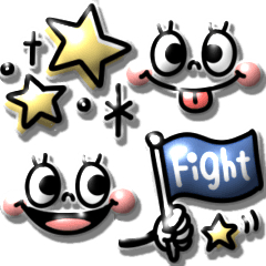 スマイル女の子♡ぷくぷくシール風