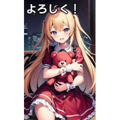 テディベアを抱きかかえる女の子