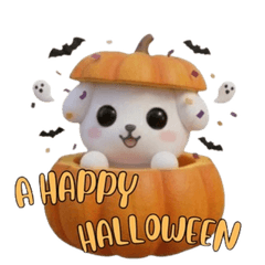 マシュマロ仔犬の秋バージョンのスタンプ