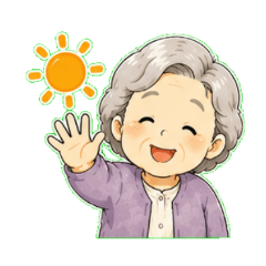 おばあちゃんの表情スタンプ