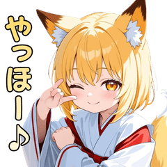 キツネ耳巫女さん