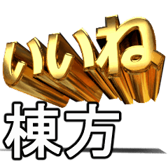 動く!金文字【棟方,むなかた】