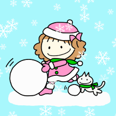 さくらちゃんとアルフィー / 冬スタンプ