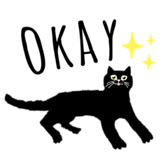 クロネコのコトバのスタンプ