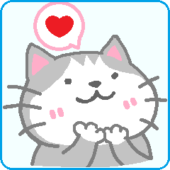 灰白ハチワレ猫の楽しい吹き出し