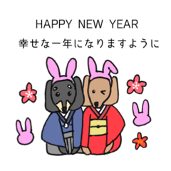 やさしいダックスとお正月