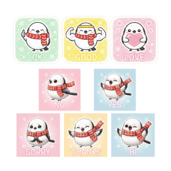 冬のふわもこしまえながスタンプ