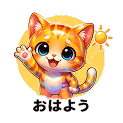 キラキラ茶トラ猫カレシ 恋人スタンプ