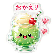 ぷっくり透明メロンソーダスタンプ