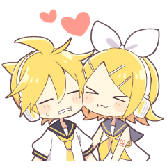 仲良しな鏡音リンと鏡音レンのスタンプ