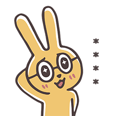 めがねるうさぎ【カスタムスタンプ】