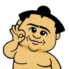 かわいいミニ力士の相撲スタンプ