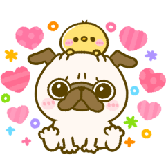 見やすい♡デカ文字パグちゃん