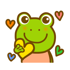 毎日使えるカエルさんスタンプ