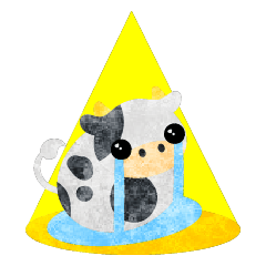 ころころ牛の可愛いスタンプ 3