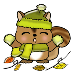 【大きめ文字】リス 秋から冬にかけて