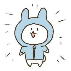 うさみみパーカーのうさぎ