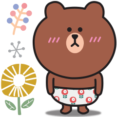 北欧風スタンプ♡ブラウン＆コニー