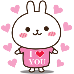 無難なうさぎのラブ♡スタンプ