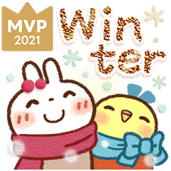 冬❄白うさぎさん&インコちゃん