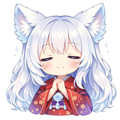 ぴょこぴょこ♪ケモ耳着物のゆるスタンプ