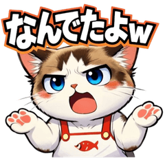 Angry Office Cat Reaction Stikers