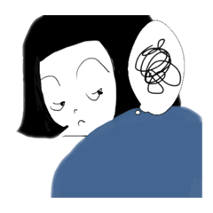 おかっぱ(ボブ)の女の子スタンプ