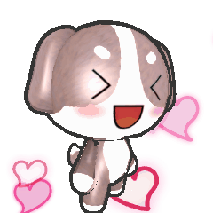 動くかわいい、陽気なわんちゃんスタンプ