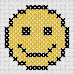 クロスステッチで顔がいっぱい