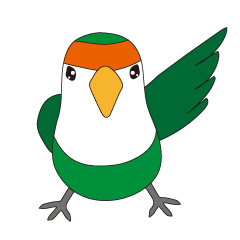 かわいい緑の小桜インコ