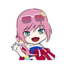 ピンクの女の子とハムスター、にわとりBIG