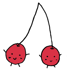 可愛いさくらんぼのスタンプ