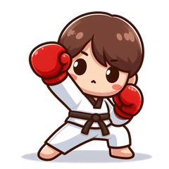 かわいいテコンドー漫画スタンプで楽しくキ