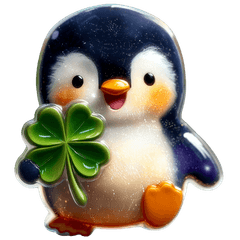 かわいいペンギン♡ボンボンぷっくりシール