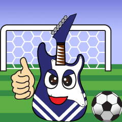 ギター好きとサッカー用語のコラボスタンプ