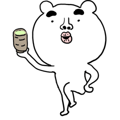 しろいくまお１　文字なし ポップアップ