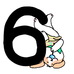 犬印　数字　スタンプ