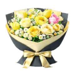 カラフルムード花束　コントラスト