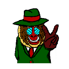 スーツを着たマンドリルさんスタンプ